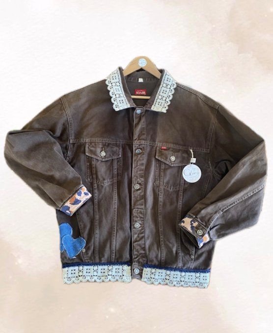 Veste Jean Oversize Vintage KIABI Léopard T.42