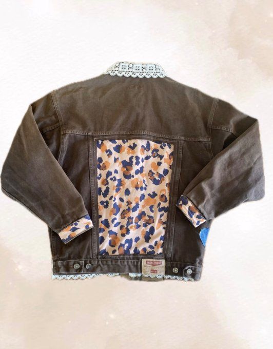 Veste Jean Oversize Vintage KIABI Léopard T.42